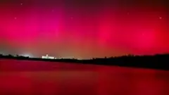 Aurora borealis iznad jezera Lapovac u Hrvatskoj