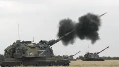 Российские гаубицы "Мста-С" в Украине