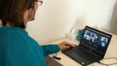 a Zoom meeting with colleagues