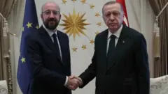 AB Konseyi Başkanı Charles Michel ve Cumhurbaşkanı Recep Tayyip Erdoğan