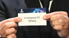 AA champions league draw paper showing Liverpool