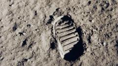 Footprint made by US astronaut Neil Armstrong, first man to set foot on the Moon