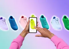 Foto de una venta de zapatos a través de internet de varios colores