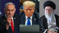 Shugaban Isra'ila Benjamin Netanyahu da shugaban Amurka Donald Trump da kuma Jagoran Iran Ayatollah Ali Khamenei