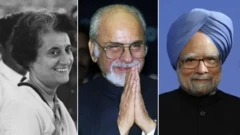 ਇੰਦਰਾ ਗਾਂਧੀ, ਇੰਦਰ ਕੁਮਾਰ ਗੁਜਰਾਲ ਅਤੇ ਡਾ਼ ਮਨਮੋਹਨ ਸਿੰਘ ਦਾ ਕੋਲਾਜ