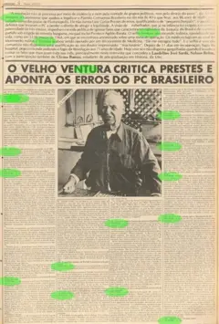 Reportagem antiga de jornal com uma entrevista de Alvaro Ventura