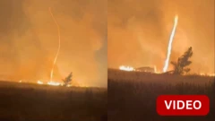 ஸ்பெயினின் போர்ச்சுகலில் ஒரு சிறிய தீ சுழற்காற்று கேமராவில் பதிவான காட்சி இது. 