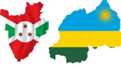 Ikarita y'u Burundi n'ikarita y'u Rwanda ziri hamwe
