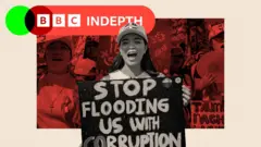 Anti-corruption protester holding a sign 