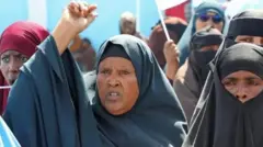 تظاهرات زنان محجبه سومالی