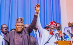 Aworan Tinubu ati Shettima nibi ayẹyẹ afihan nilu Abuja