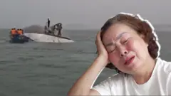 一名在下龍灣船難事故中失去兒子的母親悲傷痛苦