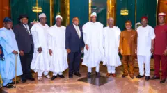 President Muhammadu Buhari as im receive some pro-chancellors of federal universities for Abuja on Friday, 16 September.