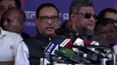 সমাবেশে বক্তব্য রাখছেন ওবায়দুল কাদের