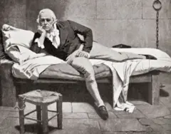 Ilustração de Francisco de Miranda em cela de prisão