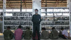 مامور پلیس و چند بازداشتی در مقابل ماینرها