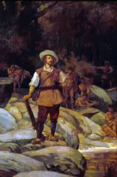 Obra Ciclo da Caça ao Índio, de Henrique Bernardelli. Imagem