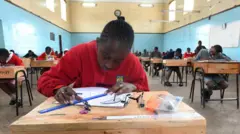 Students writing exam