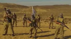 صورة لمسلحين من مقطع مصور منسوب لحركة حسم في مصر