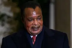 Le président congolais Denis Sassou N'Guesso avant une rencontre avec la Première ministre italienne Giorgia Meloni le 25 novembre 2024 à Rome, en Italie.