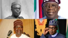 Aworan Awolowo, Tinubu, Gowon ati Buhari