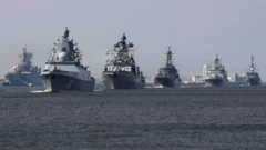 Russian fleet, led by di Warship Admiral Gorshkov