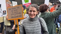 Beth Zasloff, que se juntou à manifestação em Nova York