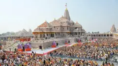ਰਾਮ ਮੰਦਿਰ ਦੀ ਦੂਰ ਤੋਂ ਲਈ ਗਈ ਤਸਵੀਰ 