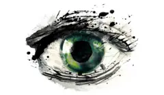 Desenho de um olho verde