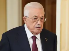 O presidente da Autoridade Palestina, Mahmoud Abbas, em retrato do tronco para cima