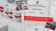 Коллаж из элементов проекта для демонстрации изъятий жилья у украинцев в муниципальную собственность