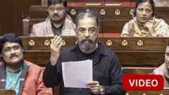 நாடாளுமன்றத்தில் கமல்ஹாசன் உரையாற்றும் காட்சி 