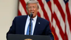 Trump gives speech in the White House Rose Garden