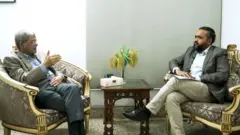 বিএনপির মহাসচিব মির্জা ফখরুল ইসলাম আলমগীরের সঙ্গে বিবিসি বাংলার সম্পাদক মীর সাব্বির