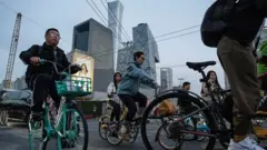 中國北京的通勤者