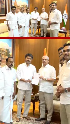 ஆளுநரை சந்தித்து ஆட்சியமைக்க உரிமை கோரினார் விஜய்