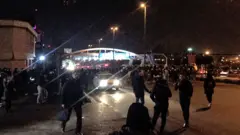 Anti-government protest near Azadi Square in Tehran on 12 January 2020
