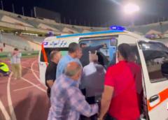 خروج علی پروین از ورزشگاه آزادی با آمبولانس