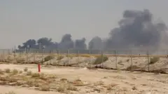 Instalación petrolera de Saudi Aramco en Arabia Saudita, que fue blanco de un ataque con drones en 2019.