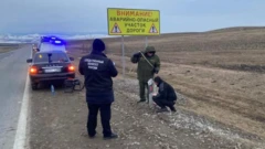 Сотрудники Следственного комитета России на месте убийства жителя Москвы в Карачаево-Черкесии