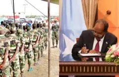Madaxweynaha Somaliya iyo ciidanka Eritrea ku sugan