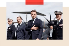 Emmanuel Macron, junto a Sebastien Lecornu.
