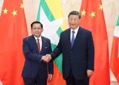 ၂၀၂၅ ခုနှစ်တုန်းက မြန်မာစစ်ခေါင်းဆောင် ဗိုလ်ချုပ်မှူးကြီး မင်းအောင်လှိုင်နဲ့ တရုတ်နိုင်ငံ သမ္မတ ရှီကျင့်ဖျင်