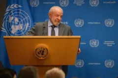 Lula durante coletiva de imprensa da ONU
