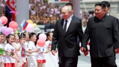 Putin'in Kuzey Kore'de karşılanışı