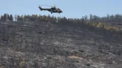 požar, helikopter gasi požar
