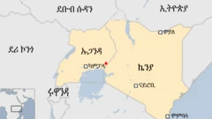 ካርታ ኬንያ ኡጋንዳ