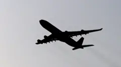 आकाशमा उडिरहेको विमानको प्रतीकात्मक तस्बिर 