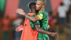 William Troost-Ekong celebrate Super Eagles victory