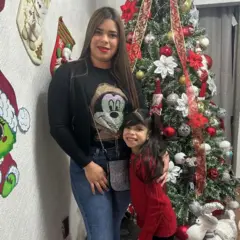 Vanessa Alejo y su hija, migrantes venezolanas en México.